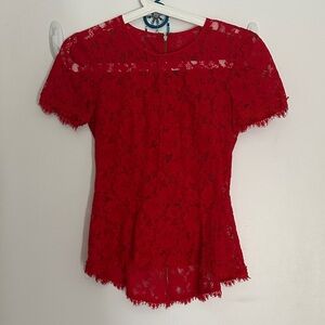 Bcbg Elegant Red Lace Top